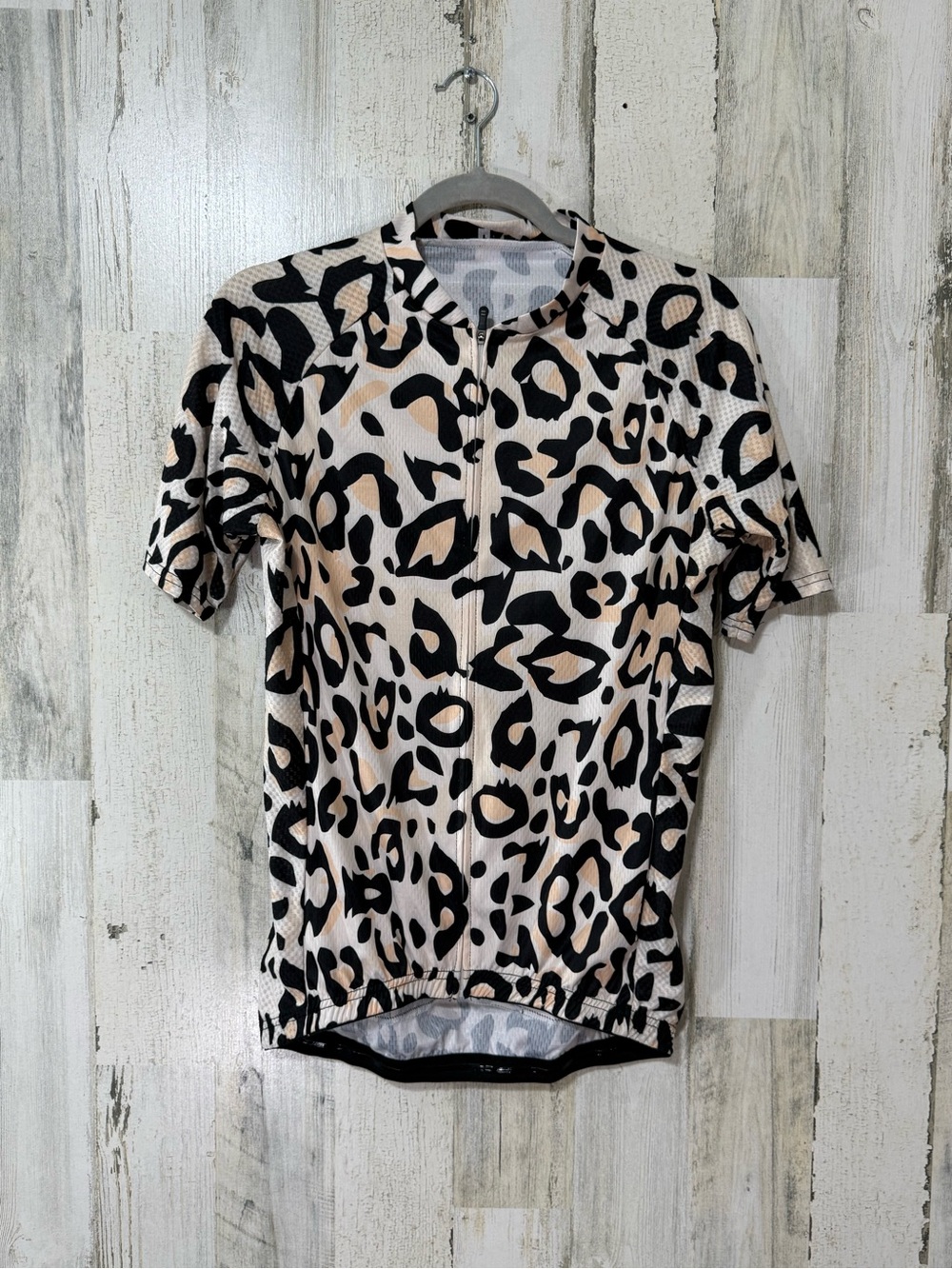 Cycling Jersey Animal Print Black & Cream Elastic Waist with Storage